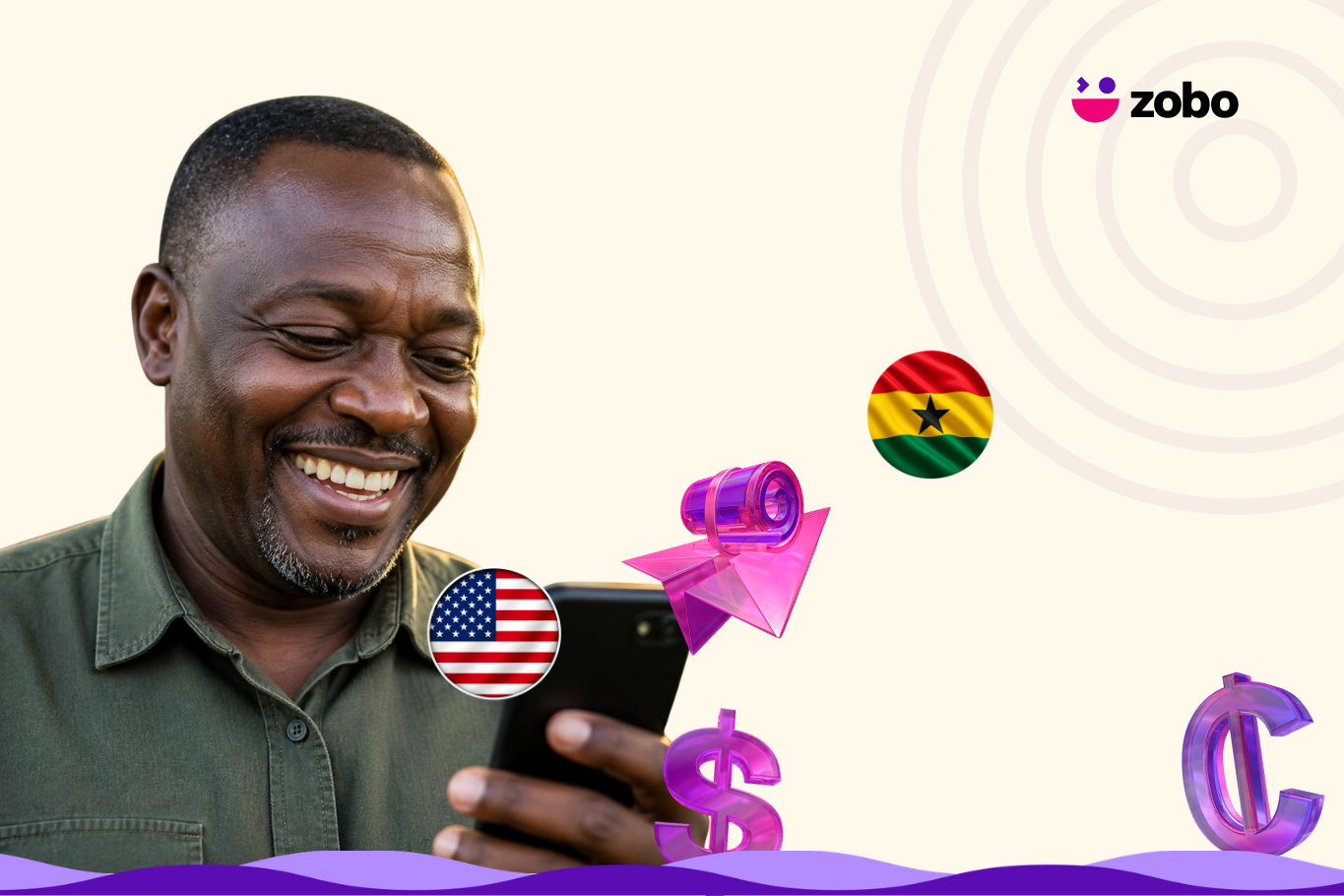 Send money to Ghana from USA with Zobo